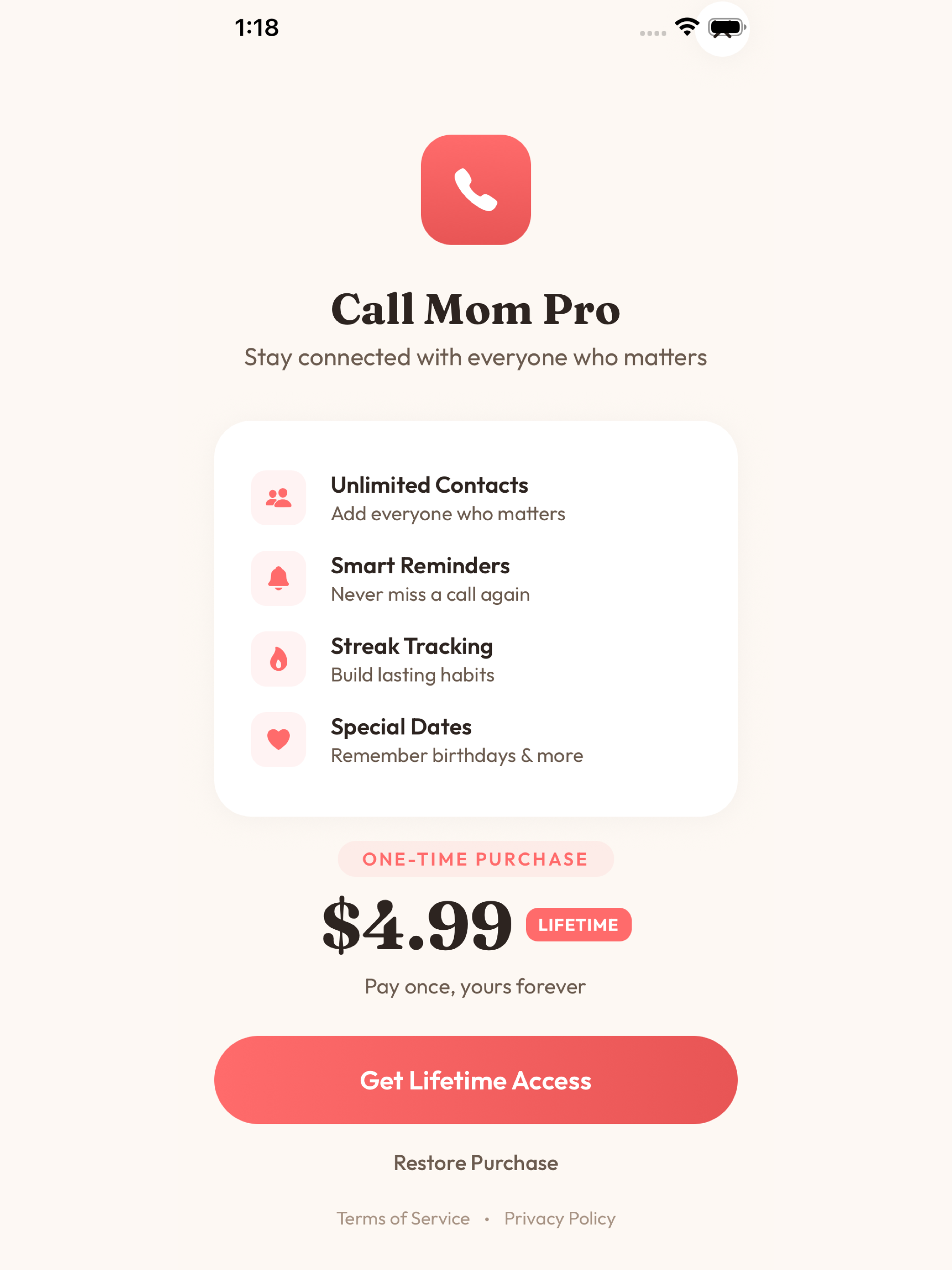 Call Mom app on iPad